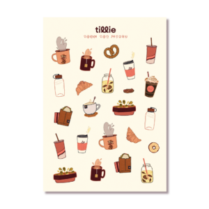 דף מדבקות קפה ומאפה תילי